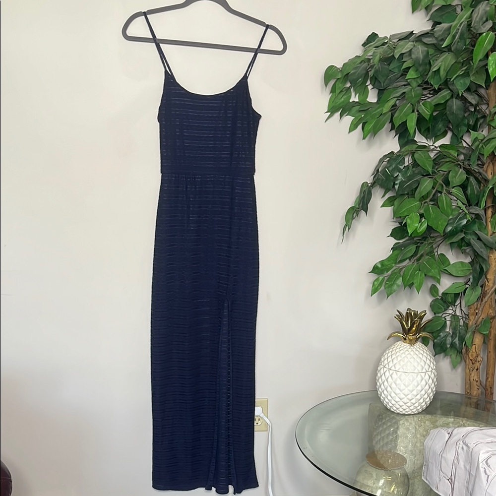 Design Lab Lord & Taylor Elegant Blue Spaghetti Strap Dress